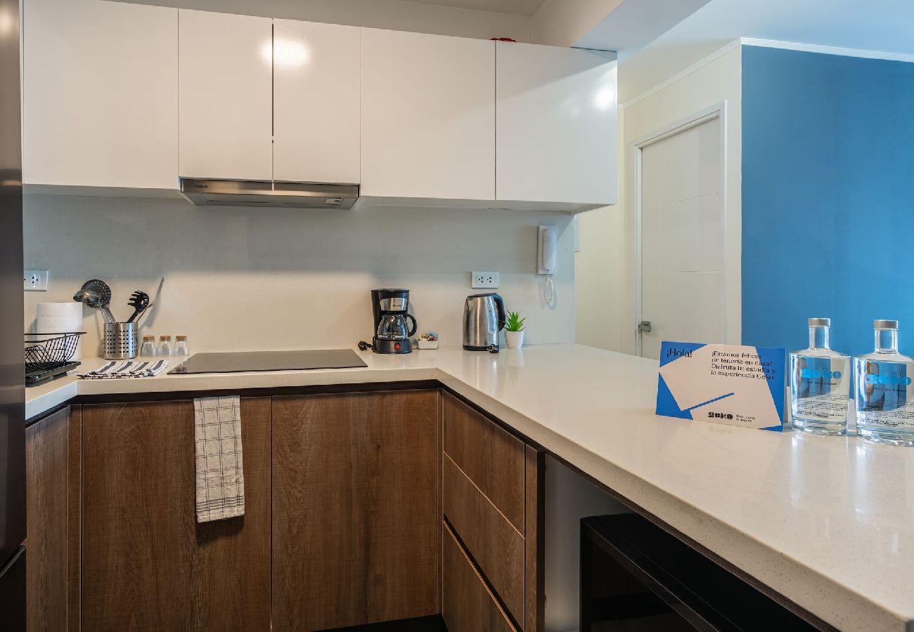 Cocina del apartamento Bluespirit Geko en San Isidro