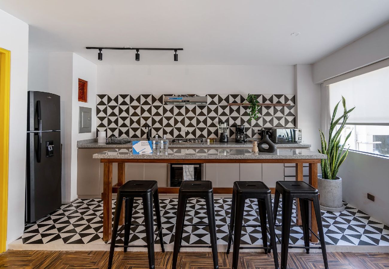 Cocina del apartamento Yaguar Geko en Miraflores