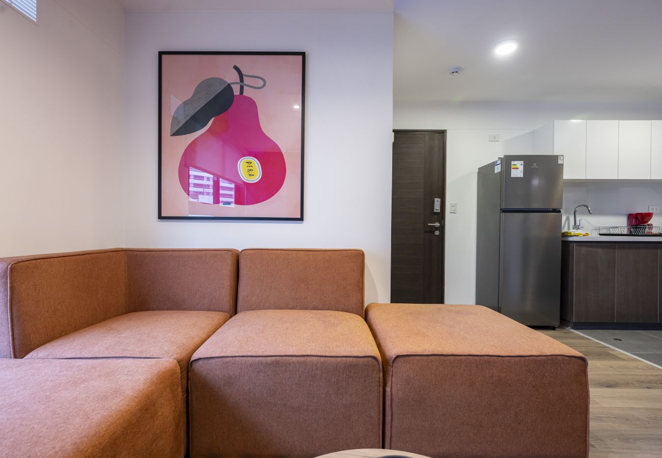 Sala del apartamento Wonka Geko en Miraflores