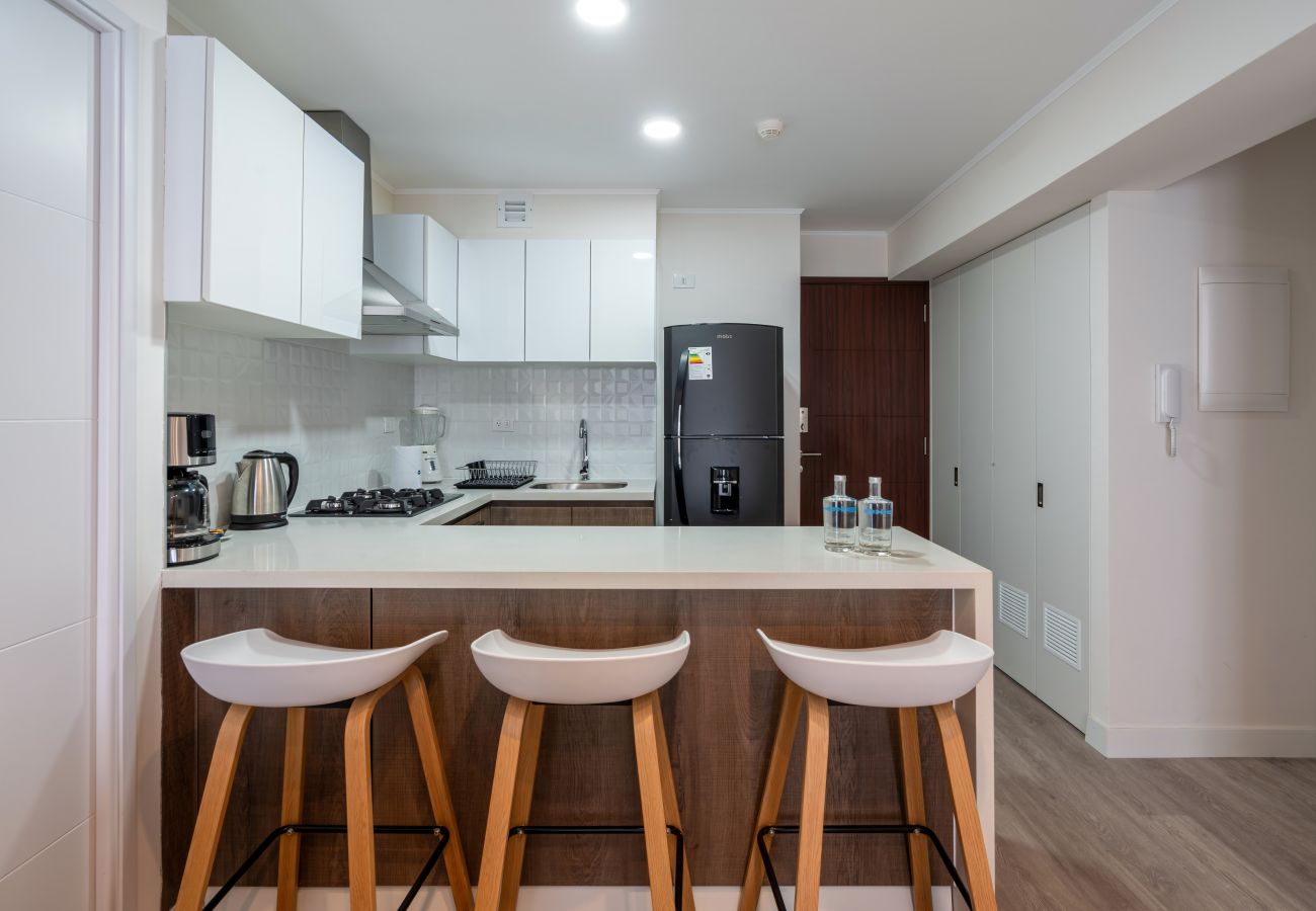 Cocina del apartamento Greenfield Geko en Miraflores